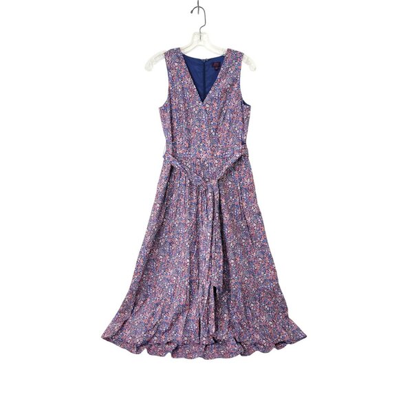J.Crew Dresses & Skirts - J.Crew Liberty Fabric Floral Sleeveless Maxi Dress With V-Neckline & Tie Waist W